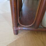 Retro-Side table-vinyl furniture-wood, rattan and bamboo-80s