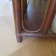 Retro side table - vinyl furniture - rattan and bamboo - 1980s