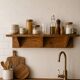Handcrafted wall shelf in solid fir.
