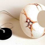 70s Pendant Light White Opaline Frosted and Marbled Effect Height 120 cm