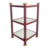 Table d'appoint Régence en laiton et verre miroir, années 1970