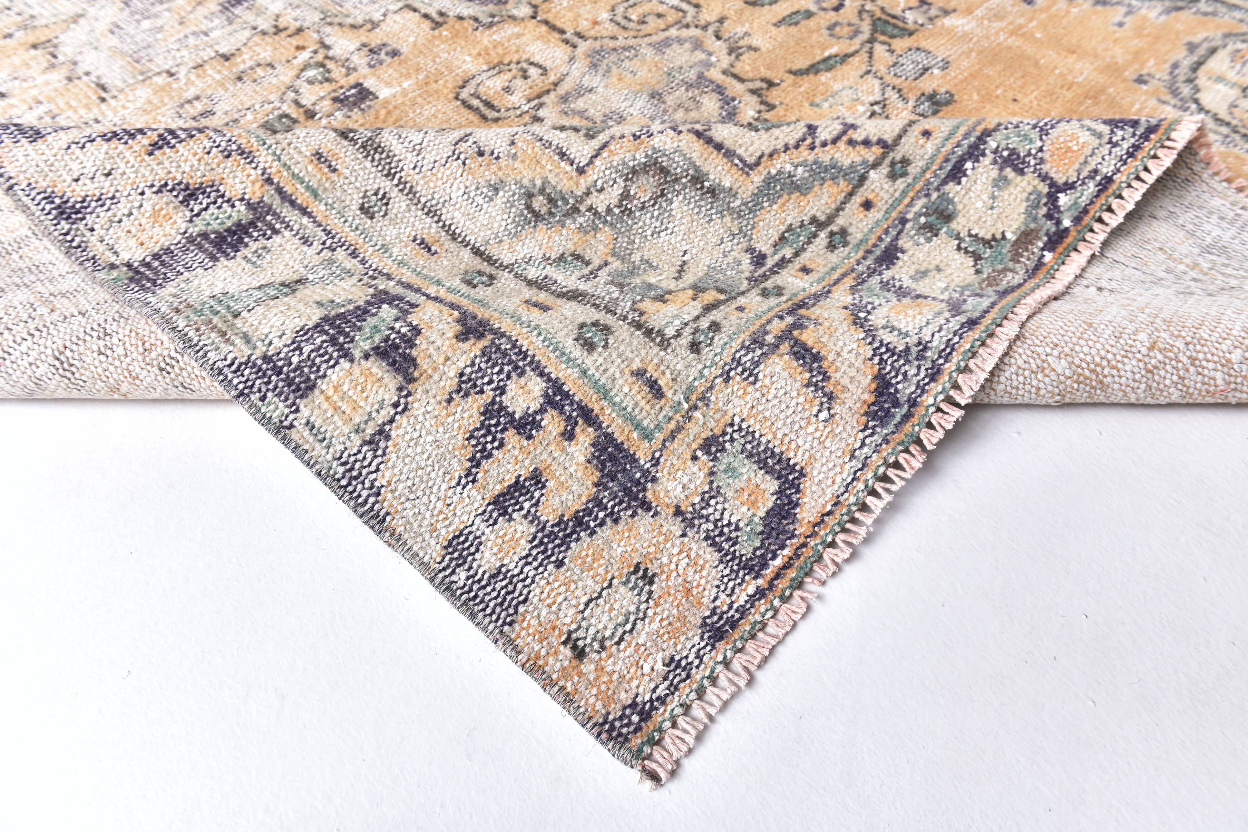 5x9 Peach Orange Handmade Wool Vintage Rug, 172x277Cm SK 240635