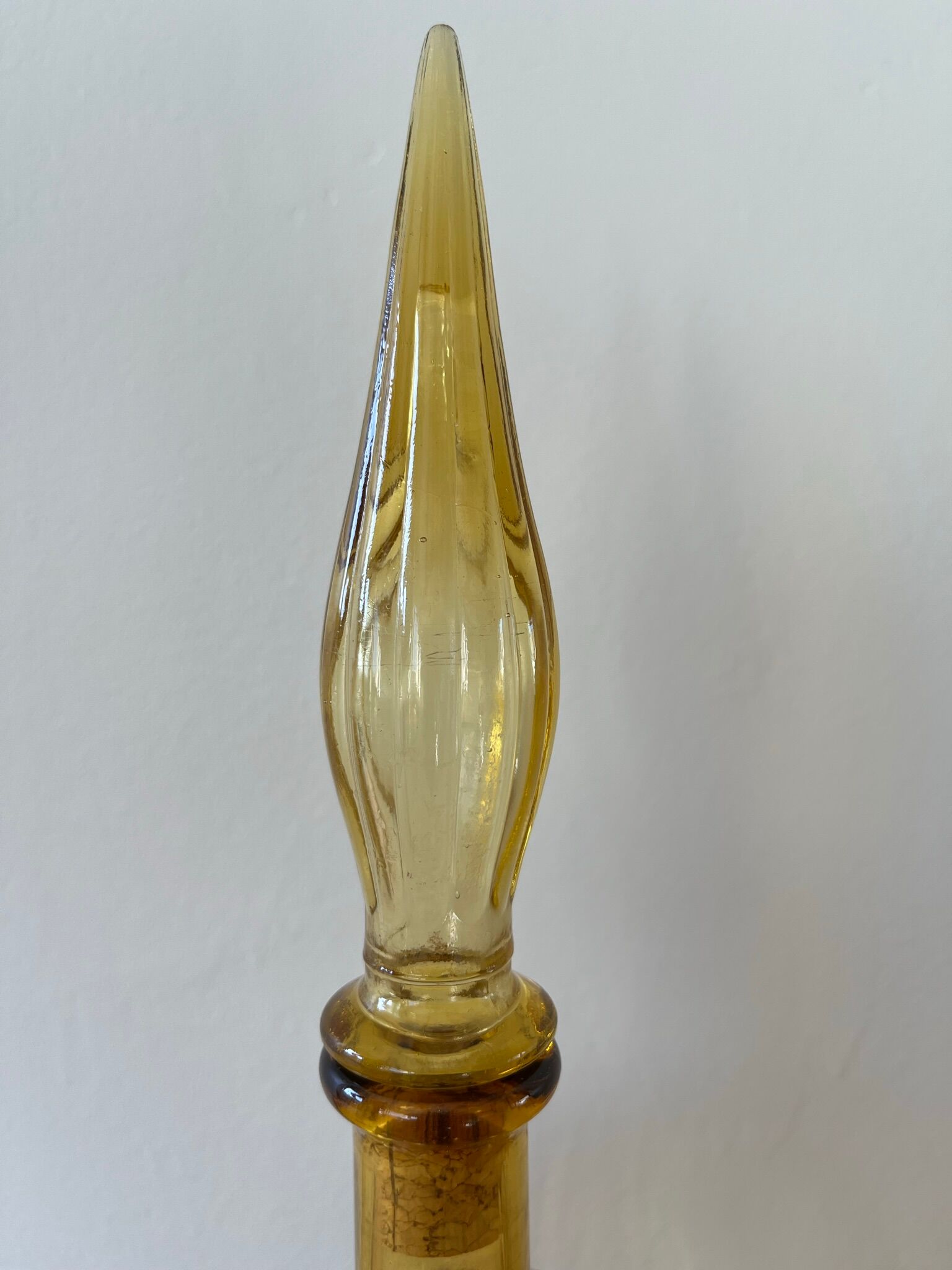 Amber yellow bottle from Empoli, Italy