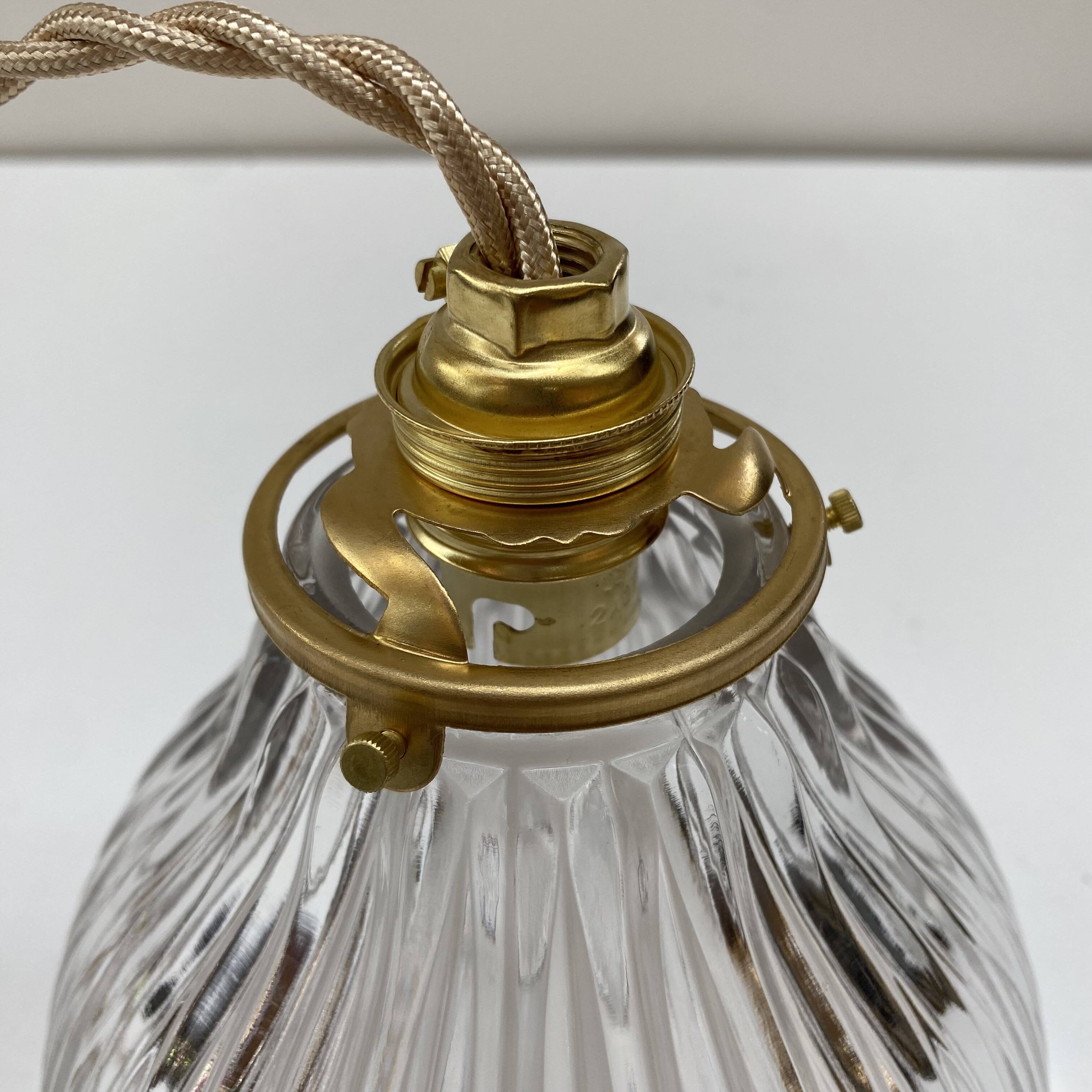 Holophane glass pendant with serrated edges