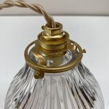 Holophane glass pendant with serrated edges