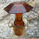 2 carafes cap and vintage amber base