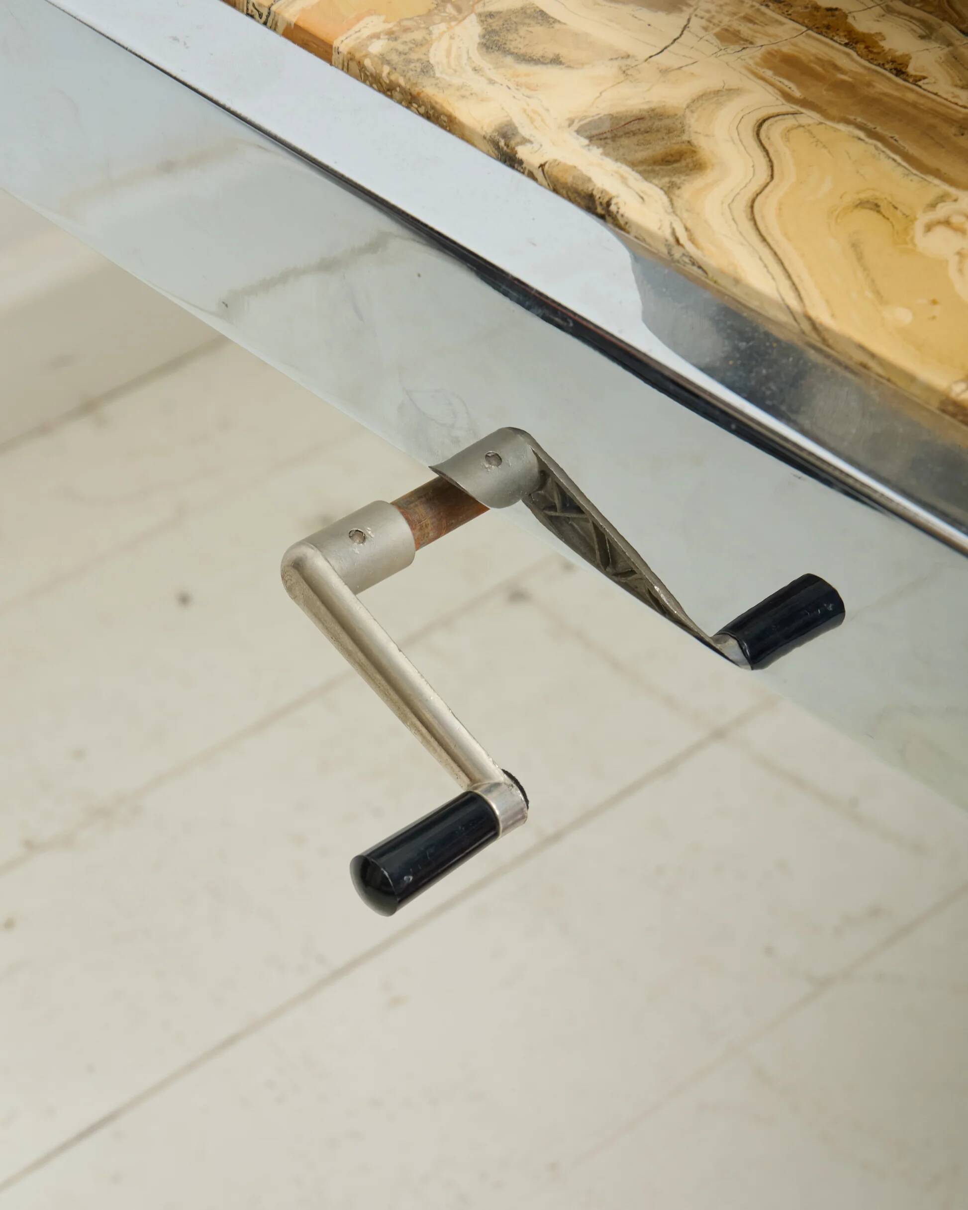 Stone and chrome coffee table, 1970-1980