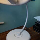 Vintage white metal Bauhaus style desk lamp