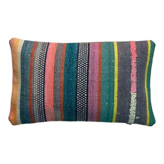 Housse de coussin vintage turque faite à la main, 30 x 50 cm