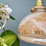 Vintage pearly glass lampshade pendant light