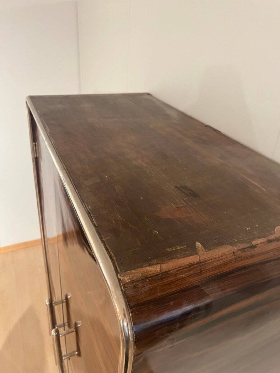 Bauhaus Wardrobe in Palisander Optic, Steel Tube and Chrome, Germany, 1930s