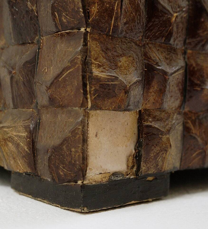 Pair of coconut mosaic shell plant holders