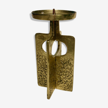 Porte-bougie vintage en bronze, années 1970