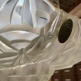 Art Deco suspension in moulded-pressed glass with geometric decoration signed Degué.