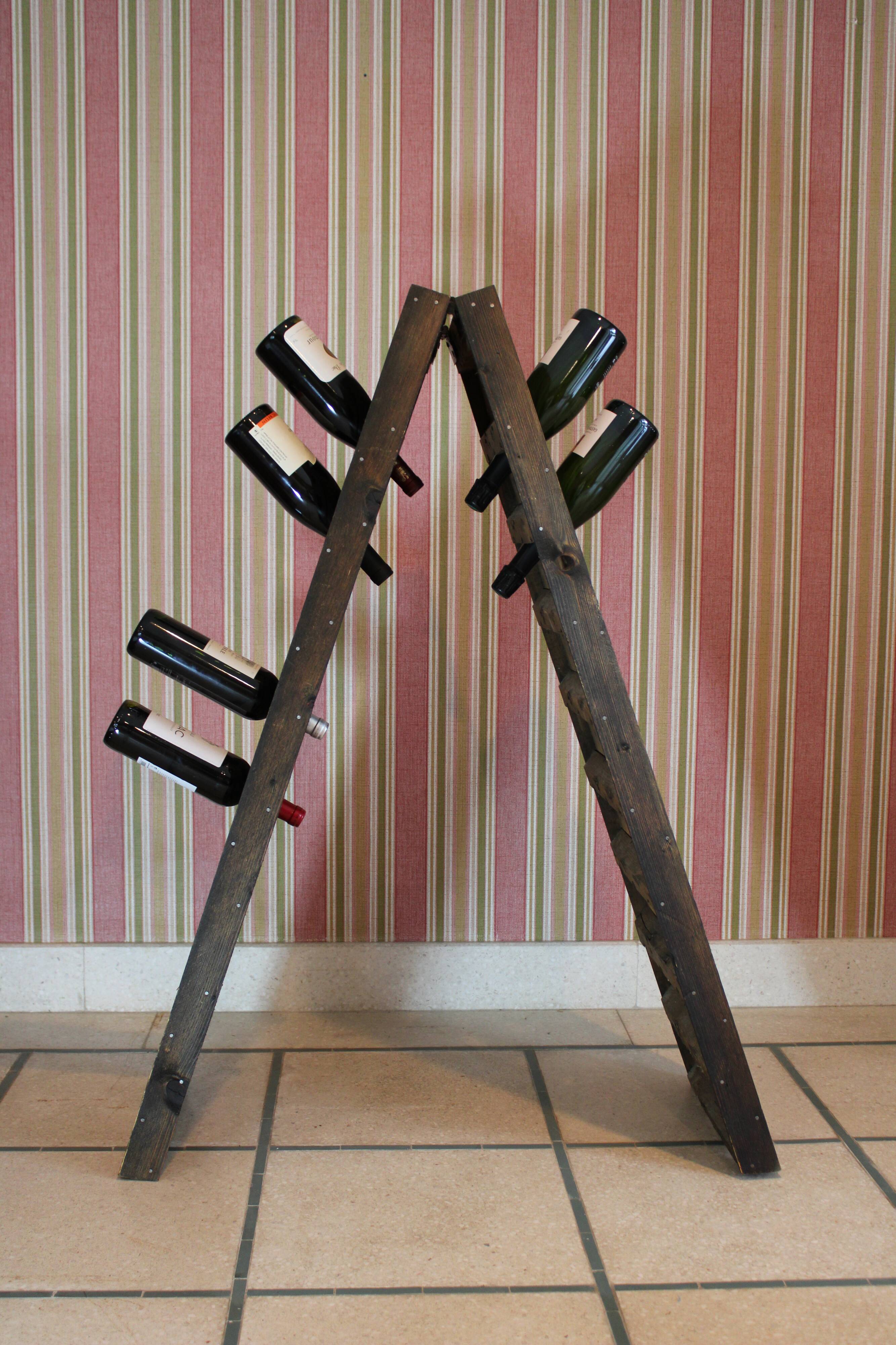 Wood champagne desk, 48 bottles