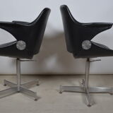 Fauteuils en skaÏ noir 1970