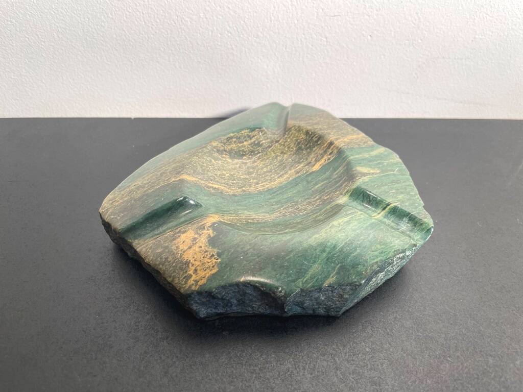 Ashtray / Pocket tray in malachite. Vintage 70s
