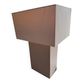 Lampe de Charolles signée + Abat‑jour rectangulaire en tissu be
