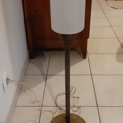 Lampe vintage laiton et opaline blanche