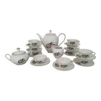 Fine French porcelain coffee service floral pattern