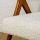 Vintage armchair B-310 VAR white structural boucle 1970s - beech-coloured wood