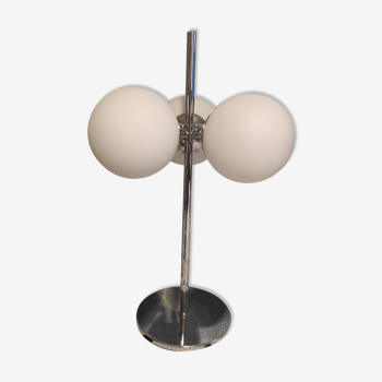 Lampe 3 globes en opaline blanc mat