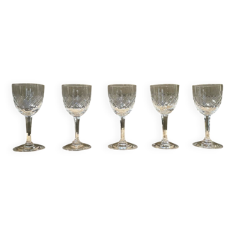 Set of 5 small crystal glasses