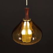Lampe à suspension en verre, design danois, années 1970, production : Danemark