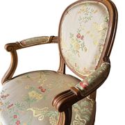 Pair of Louis XVI style armchairs in silk