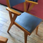 Paire de fauteuils bridge gris