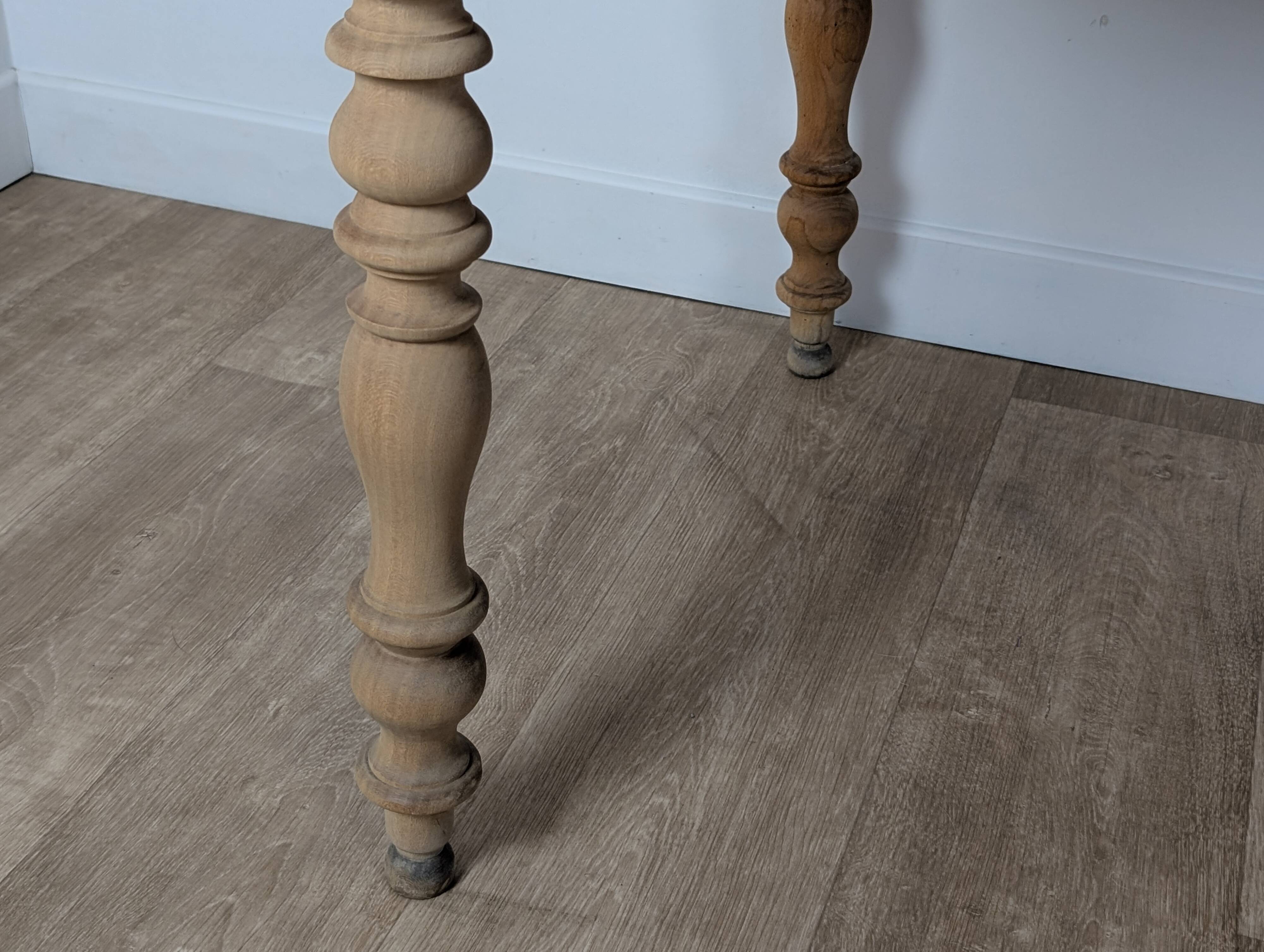 Raw wood farmhouse table