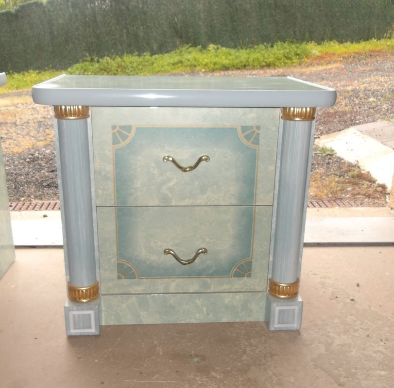 Retro blue bedside table