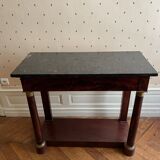 Console style empire walnut and marble