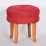 Red Mid Century stool made in 1950s Czechia