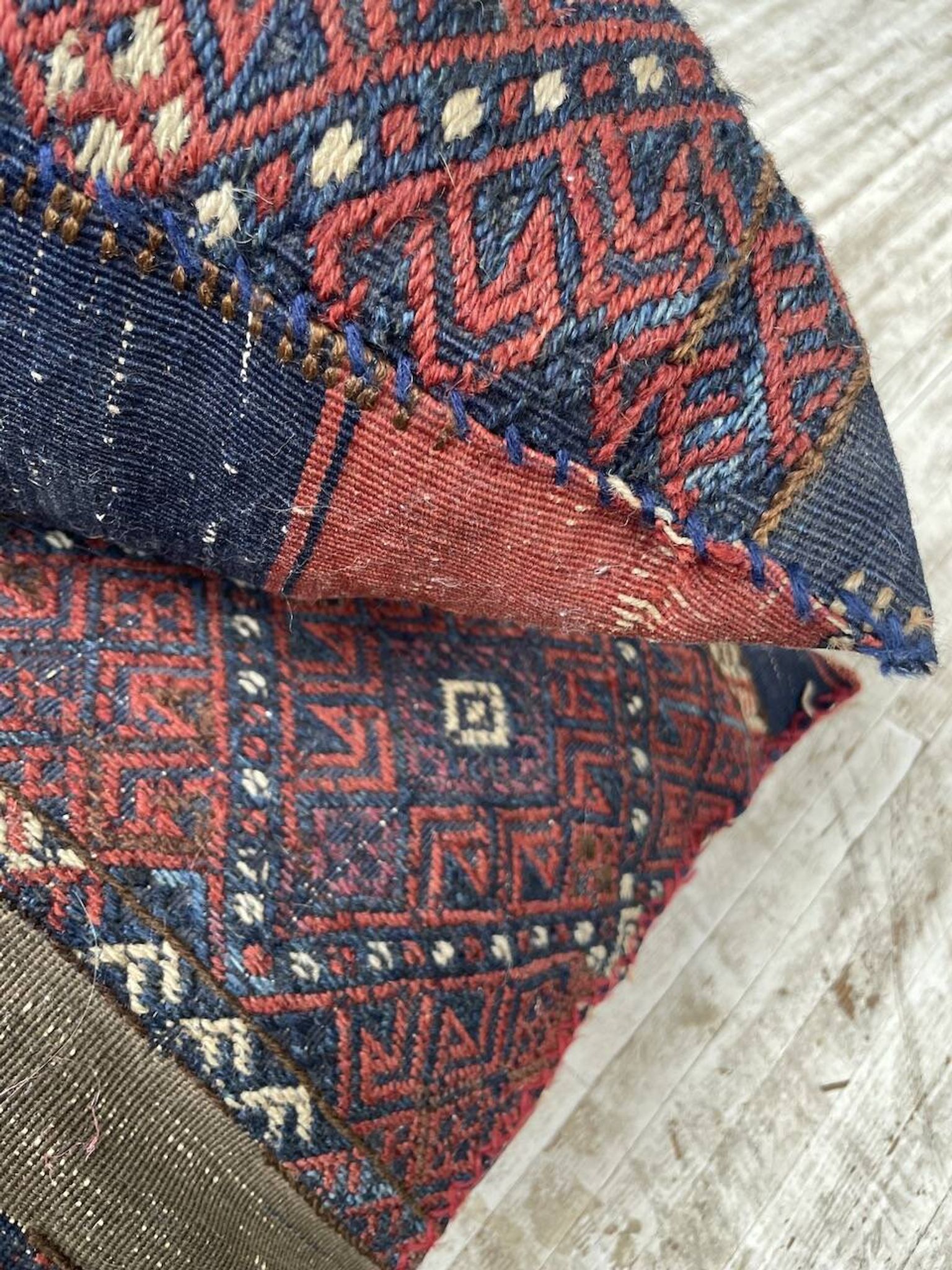 Pair of vintage XXL Kilim cushions