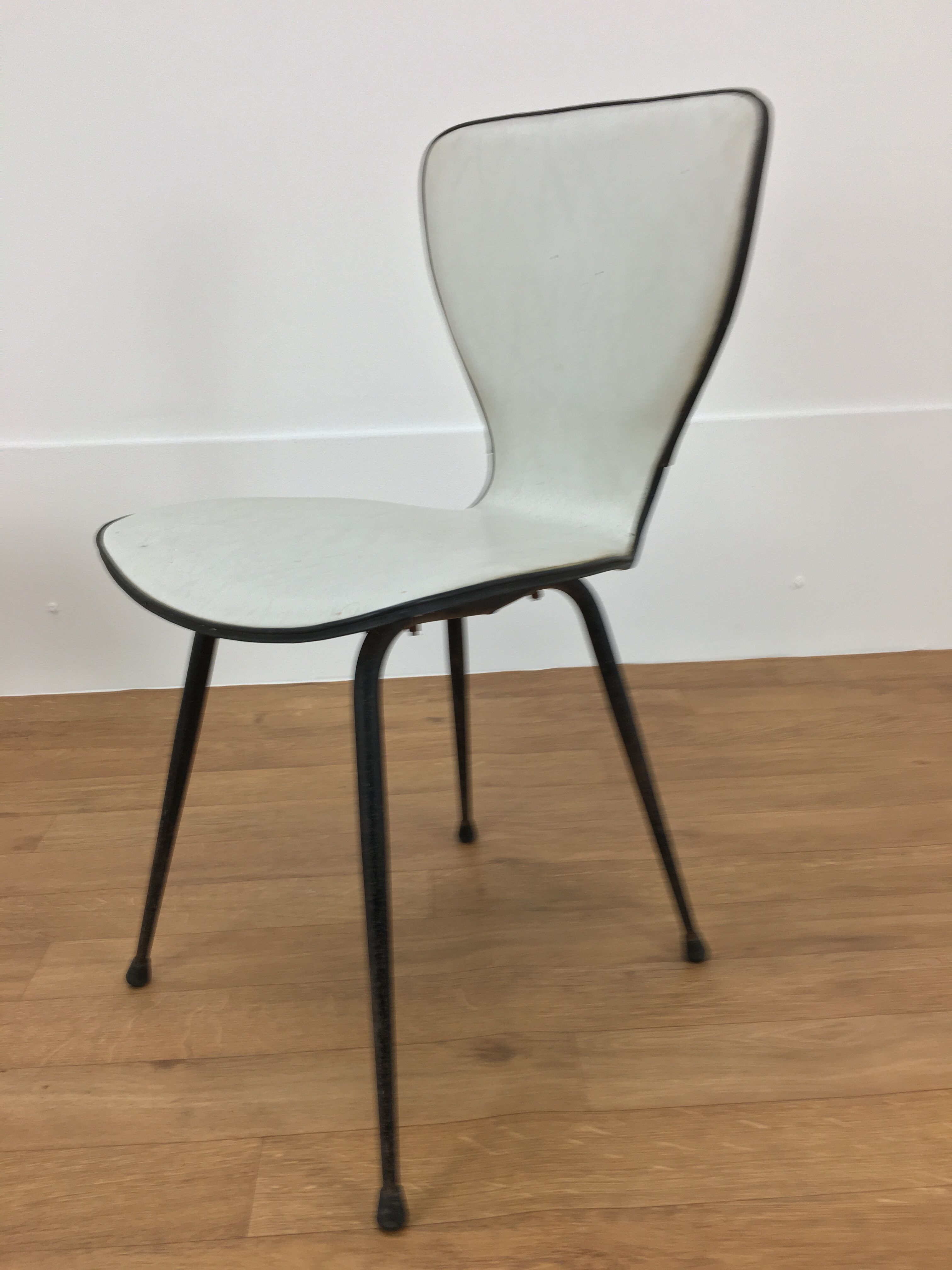 Pair of skai and metal chairs 1950