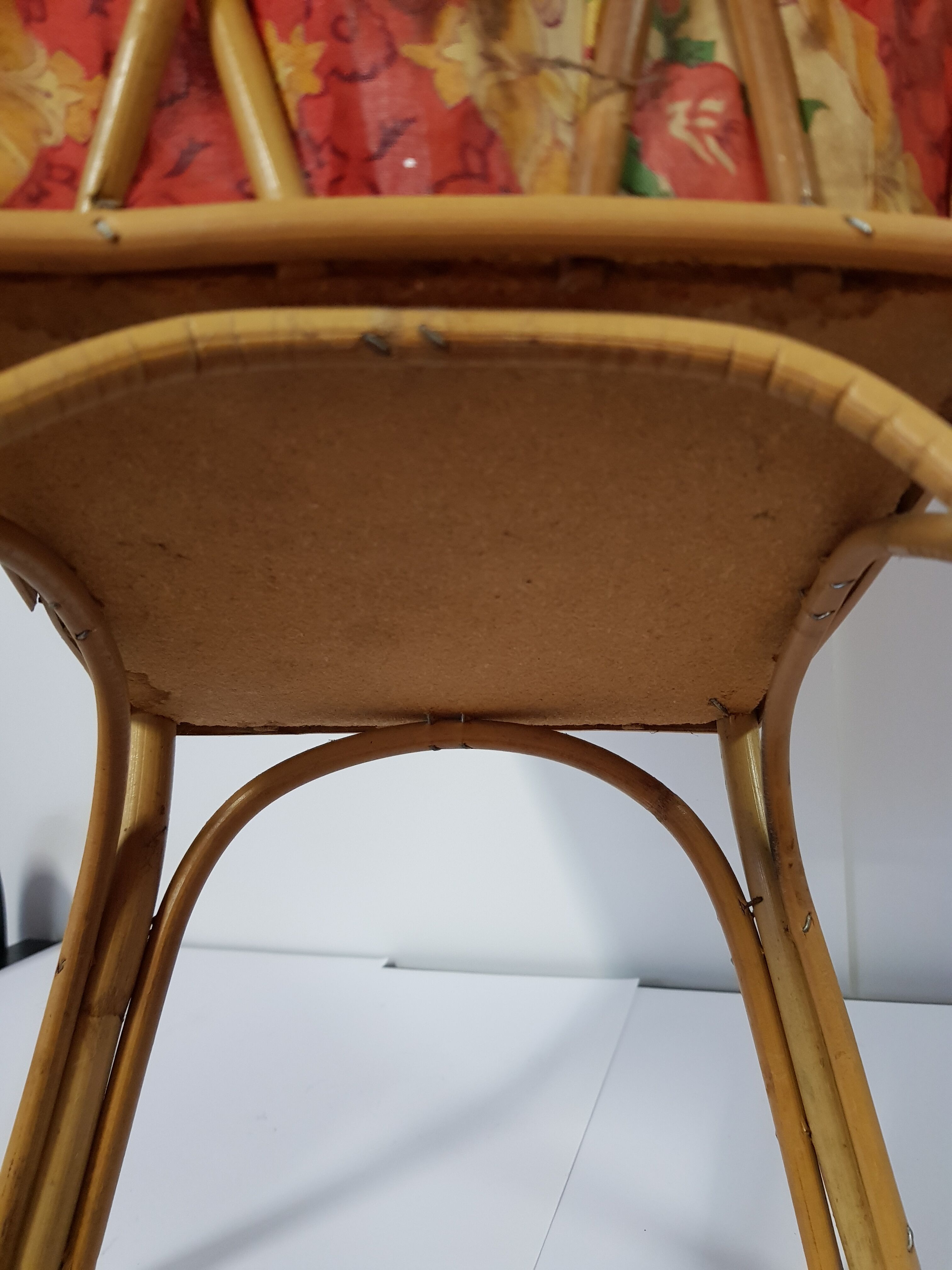 Old rattan worker or sewing box