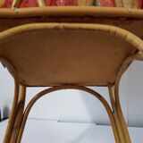 Old rattan worker or sewing box