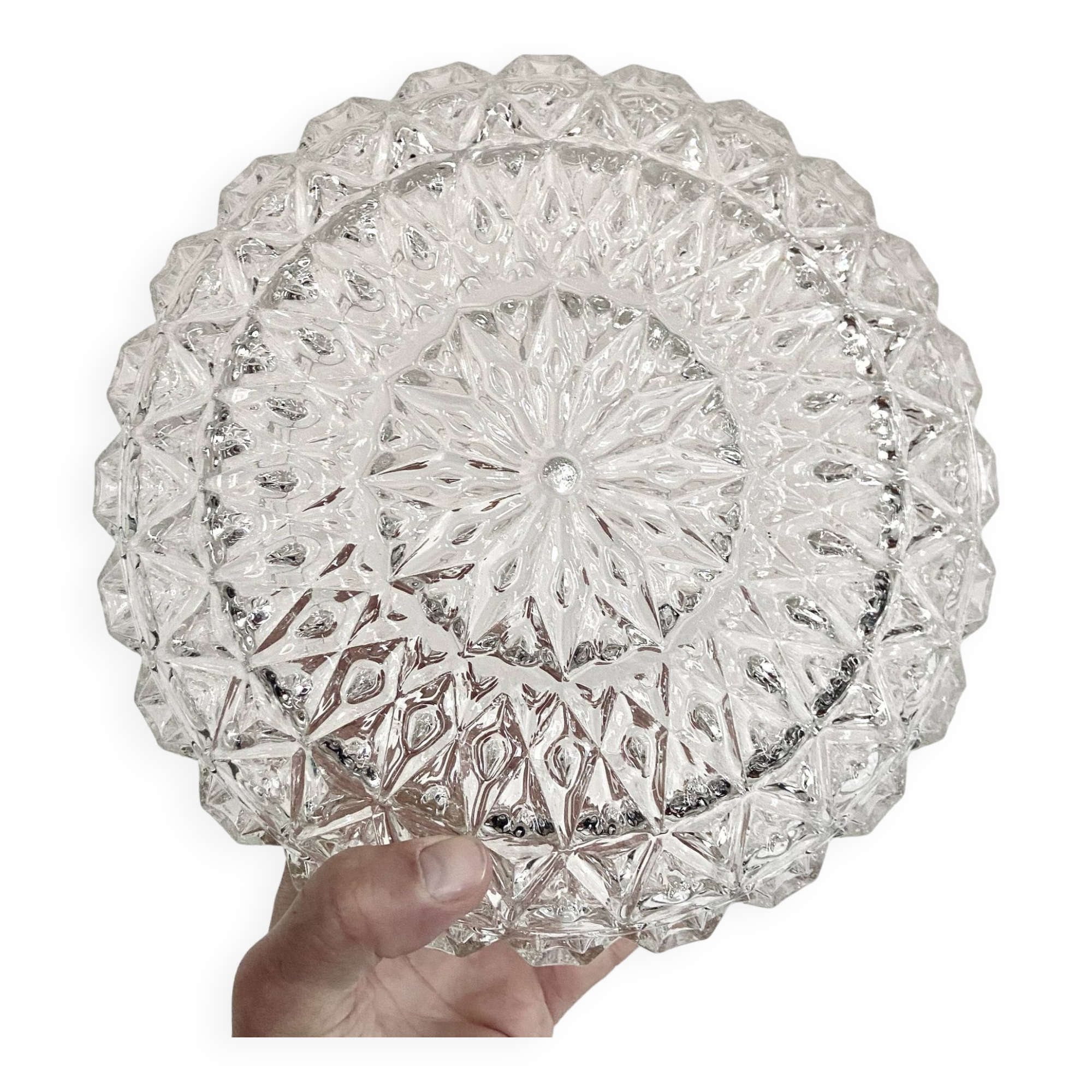 Holophane glass ceiling light - Ø 25 cm - H 9.5 cm