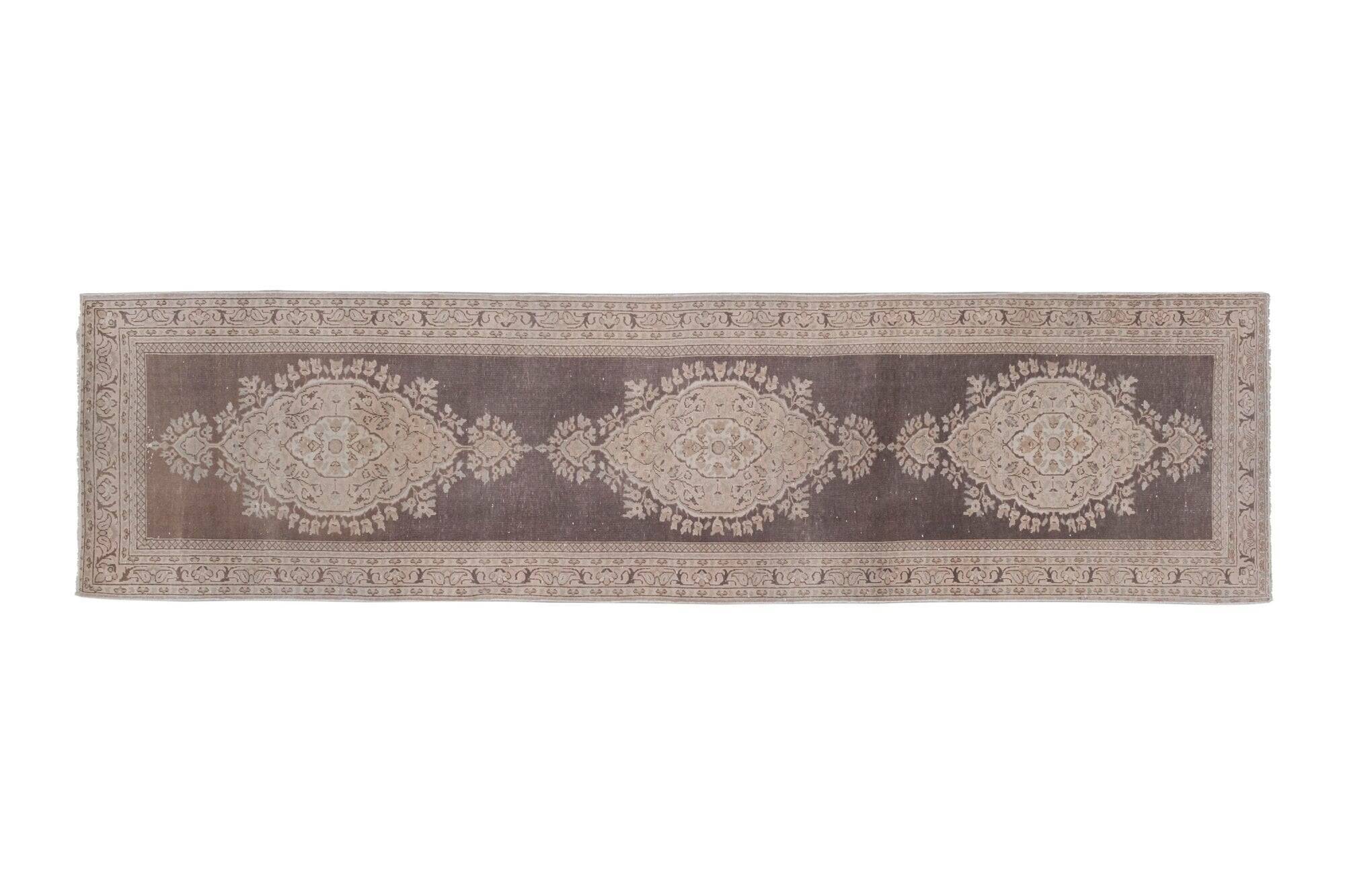 Vintage Turkish hallway rug 91x355 cm