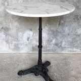 Round marble bistro table and cast iron base