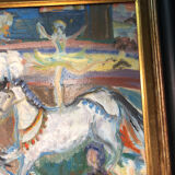 Painting Oil on Canvas Fauvism Circus Horse Dancer Circa 1960