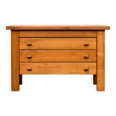 Commode Maison Regain in solid elm, 1960s.