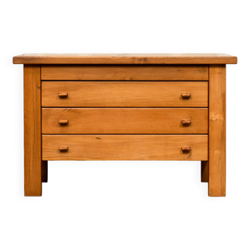 Commode Maison Regain in solid elm, 1960s.