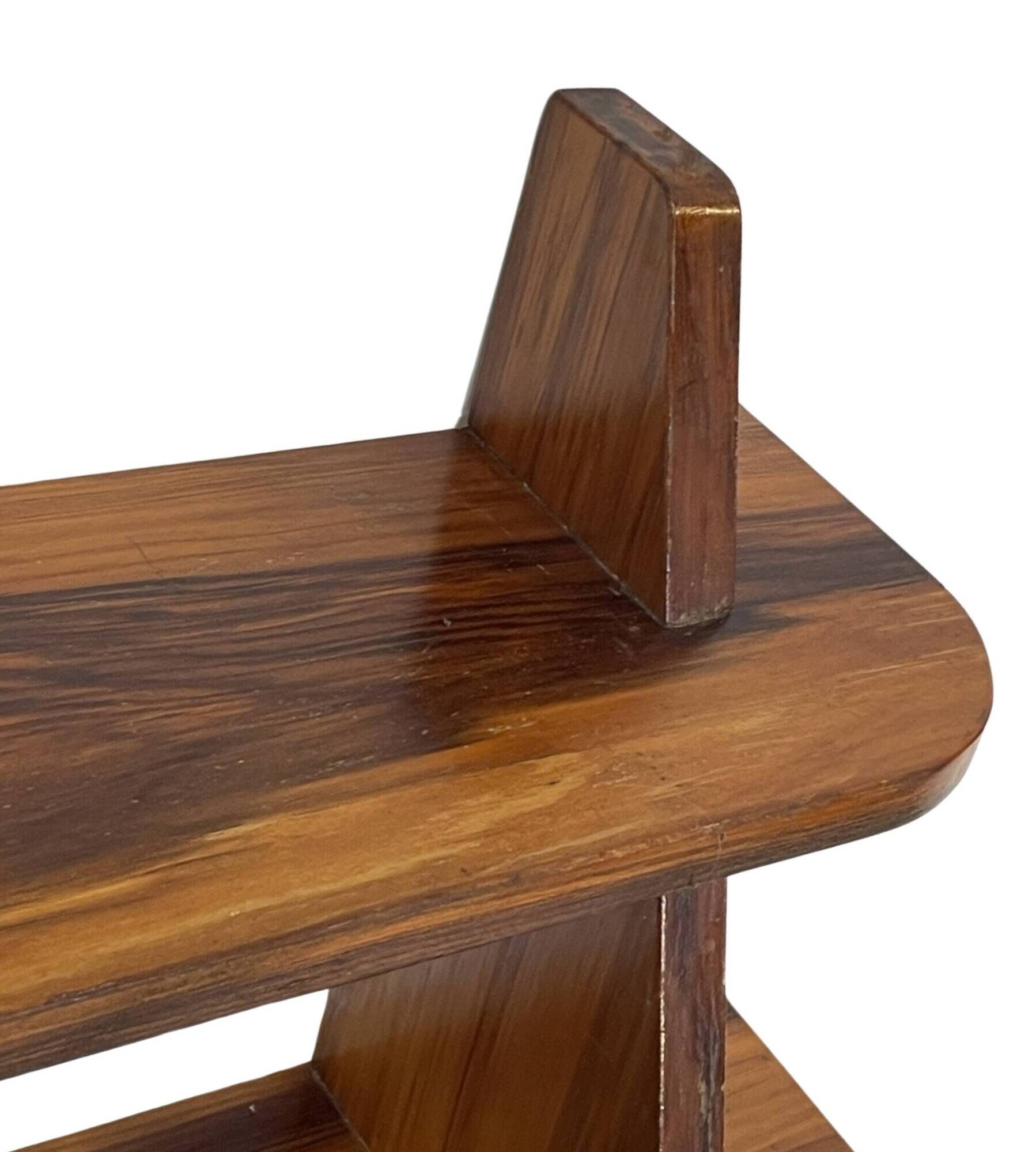 Vintage wooden wall shelve rack bookshelf in wood minimalist