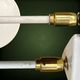 Modernist desk lamp in white metal and gold brass, Bauhaus spirit – 1960s