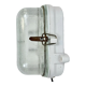 Industrial White Porcelain Wall Light with Ribbed Glass, 1970s