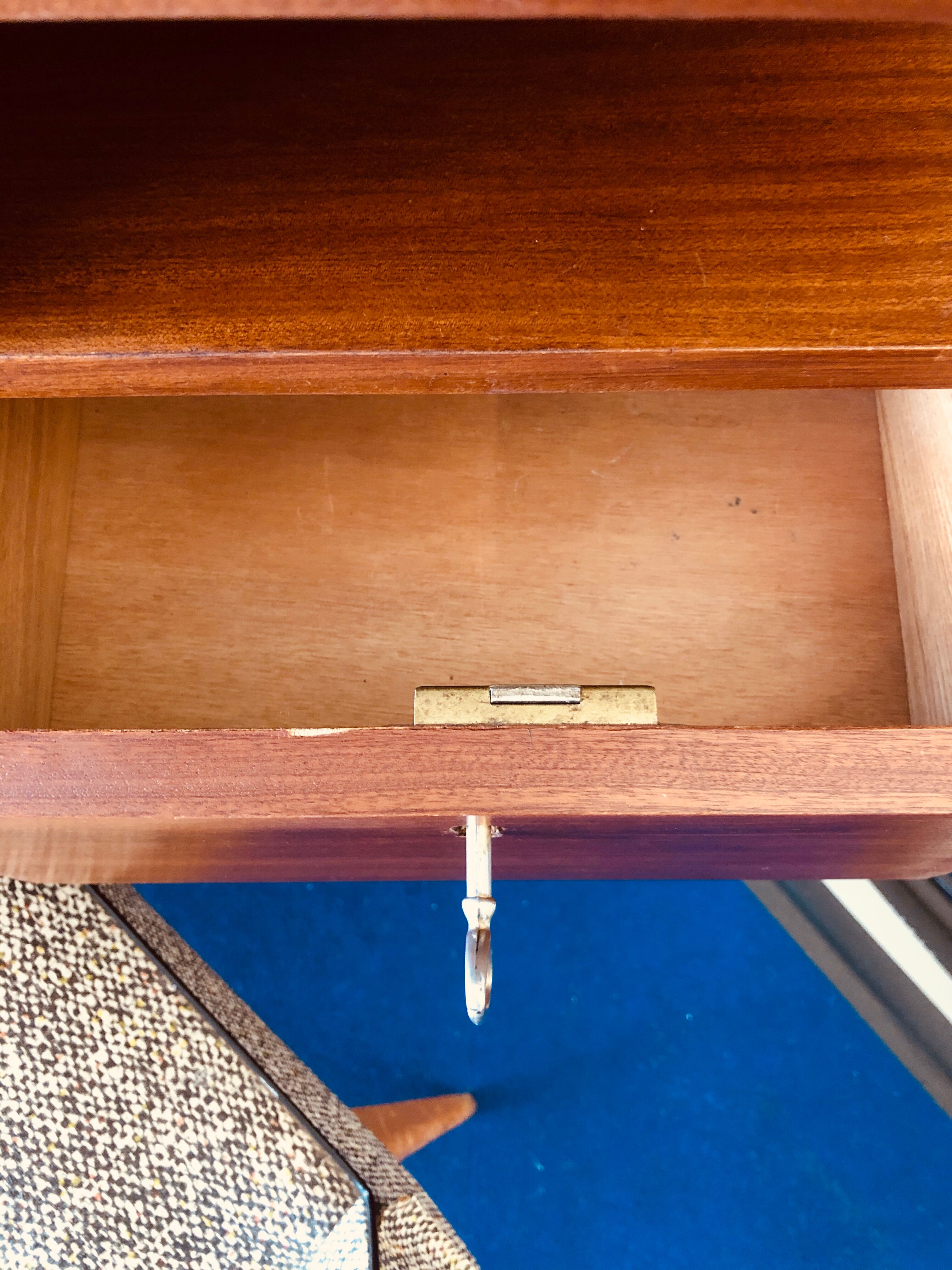 Mahogany writing desk 6 drawers 1960