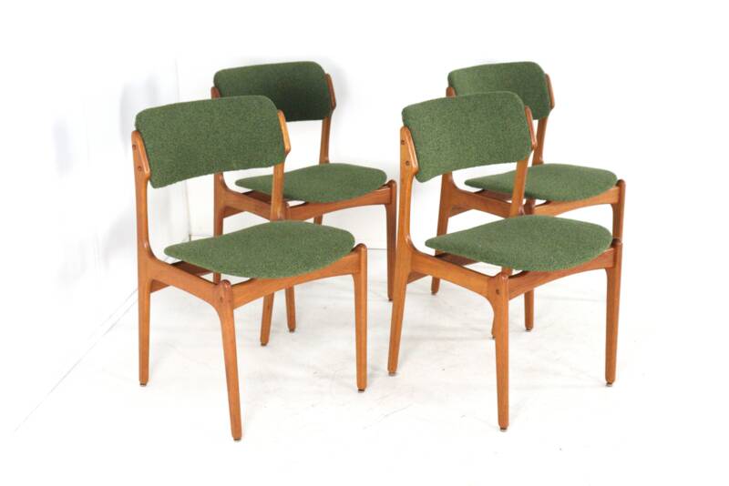 Set of 4 Erik Buch chairs for O.D. Møbler model 49 'Bur'
