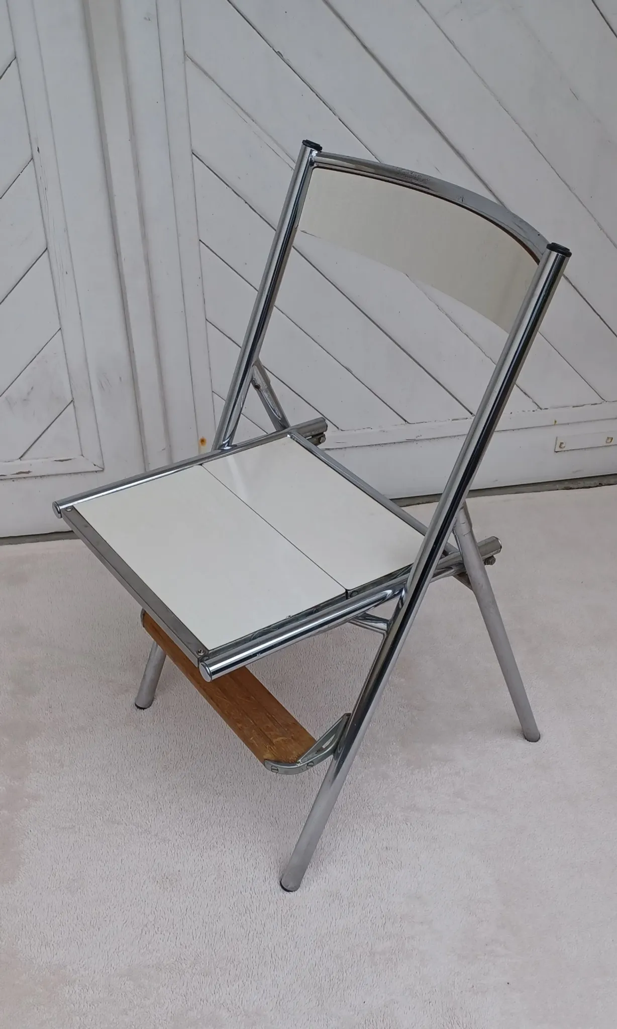Wood and formica step stool chair